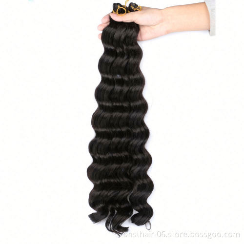 MYZYR Crochet Braids Deep Wave Twist Braiding Hair Extension Synthetic Bulk Hair Soft Ombre Color Brown Blonde